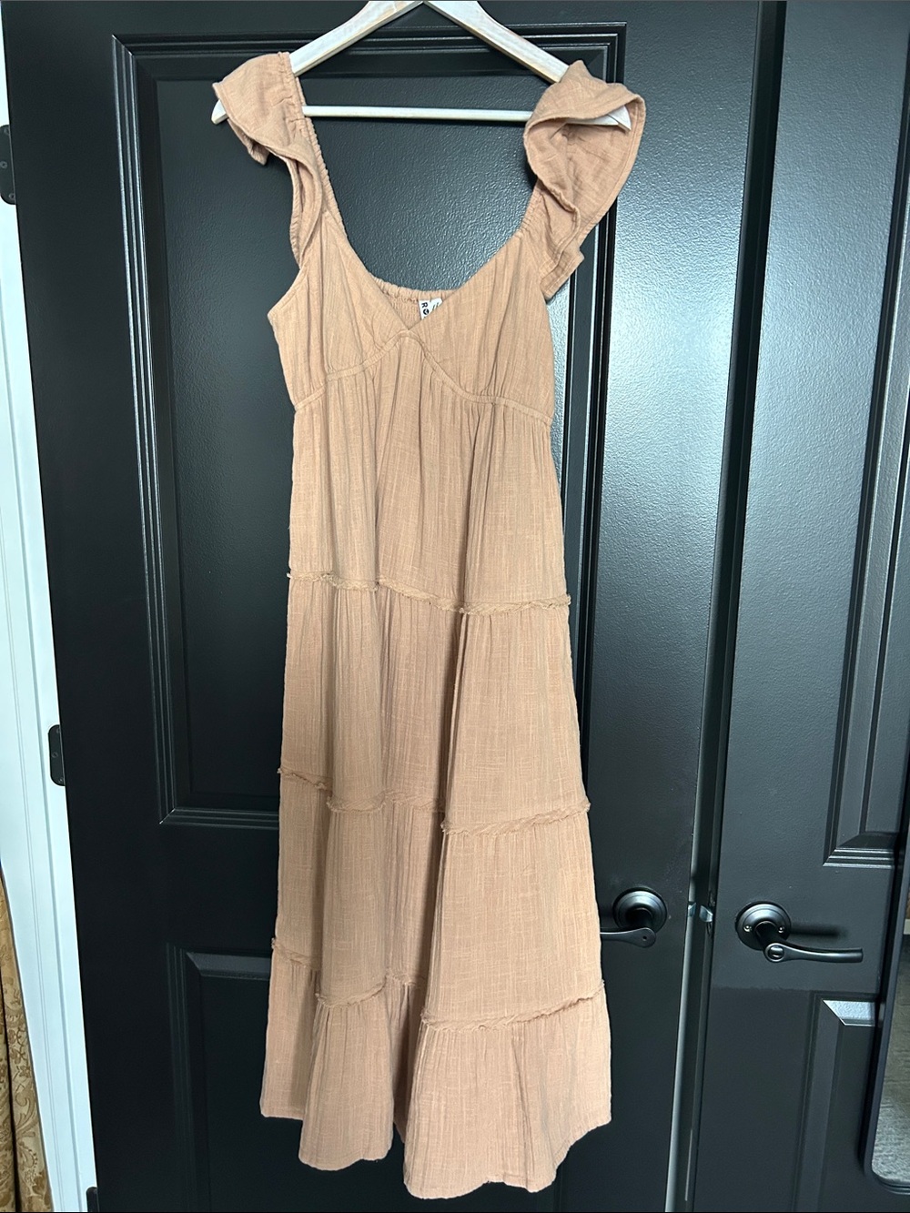 Roxy palmy days tiered cotton midi dress large NWT